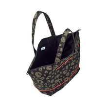 Load image into Gallery viewer, Supercharged Weekend Bag Black Leopard and Lightning Bolt – Recycled Fabric
