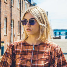 Load image into Gallery viewer, Danielle Rattray Sunglasses - Tippy - Brushed Gunmetal/Blue