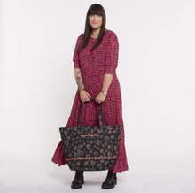 Load image into Gallery viewer, Supercharged Weekend Bag Black Leopard and Lightning Bolt – Recycled Fabric
