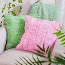 Load image into Gallery viewer, Pink Chindi Rag Cushion
